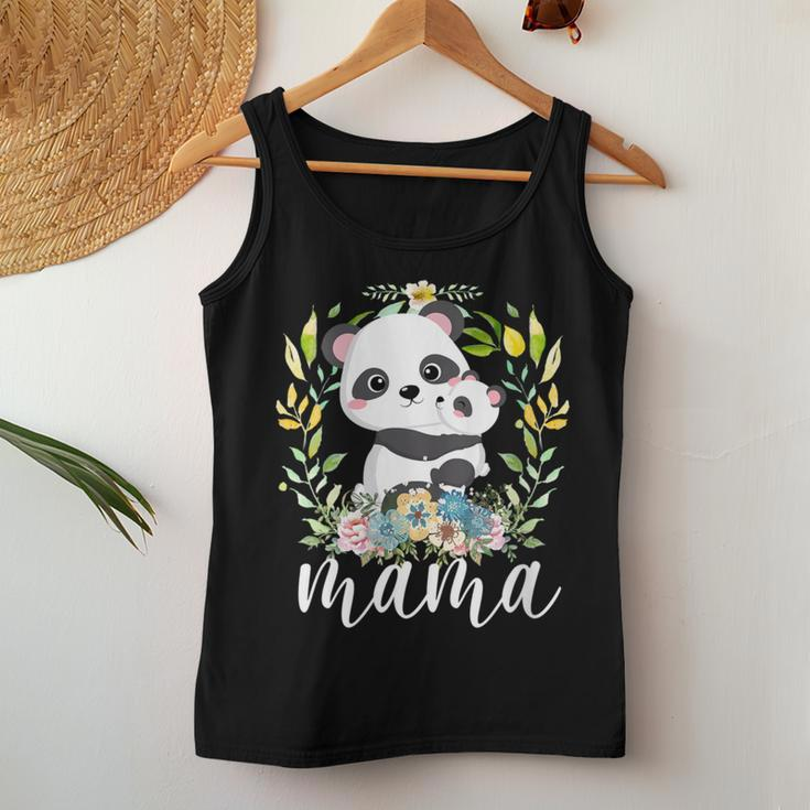 Flowers Mom & Cute Baby Panda Animal Mama Mother's Day Women Tank Top Unique Gifts