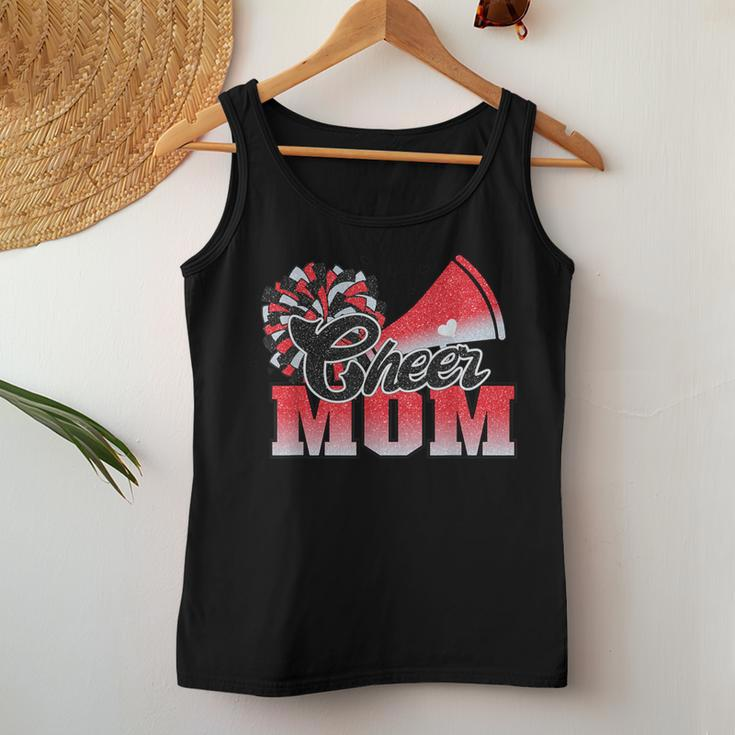 Football Cheer Mom Red Black Pom Leopard Women Tank Top Unique Gifts