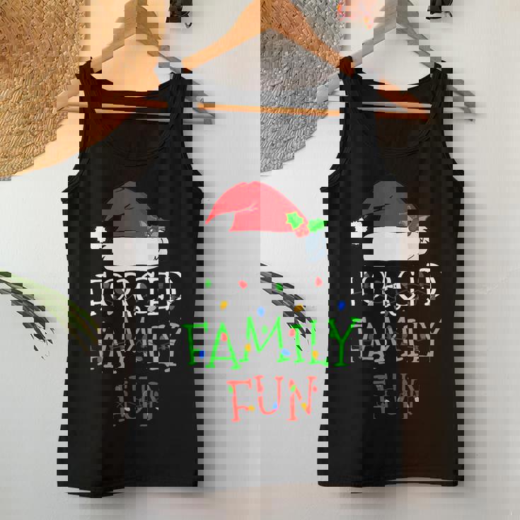 Forced Family Fun Sarcastic Christmas Pajama Family Women Tank Top Unique Gifts