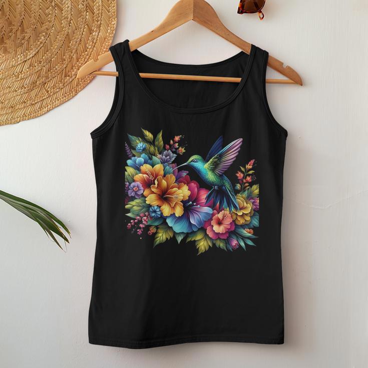 Frauen Kolibri Bunte Malerei Kunstwerk Grau Klassisch Tank Top Frauen Lustige Geschenke