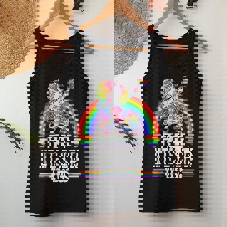 Free Little Sister Hugs Unicorn Lgbt Pride Rainbow Women Tank Top Unique Gifts