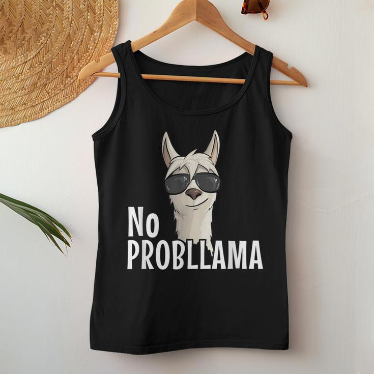 Funky Hipster Llama With Sunglasses No Prob-Llama Women Tank Top Funny Gifts