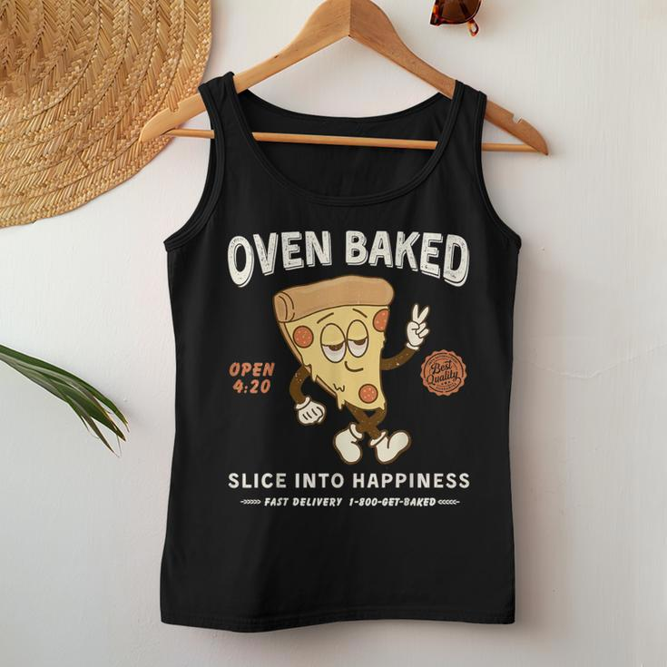 420 Retro Pizza Graphic Cute Chill Weed Women Tank Top Unique Gifts