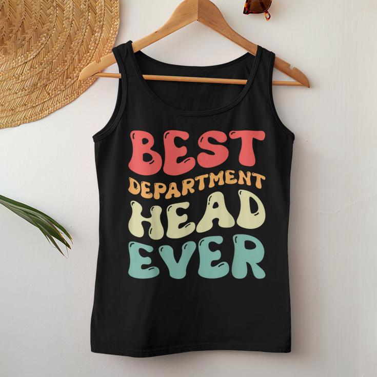 Best Department Head Ever Vintage Groovy Women Women Tank Top Unique Gifts