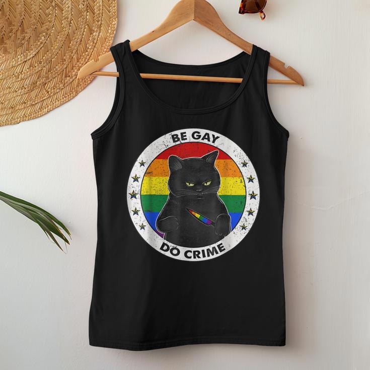 Black Cat Be Gay Do Crime Rainbow Lgbtq Pride Gay Cat Women Tank Top Unique Gifts