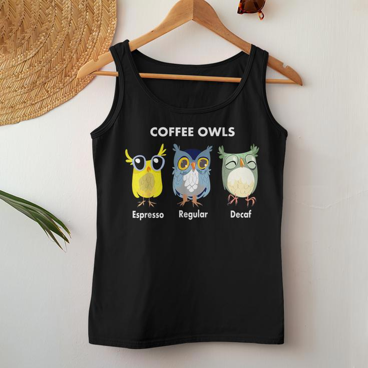 Coffee Owls Decaf Regular Espresso Owl Women Tank Top Unique Gifts