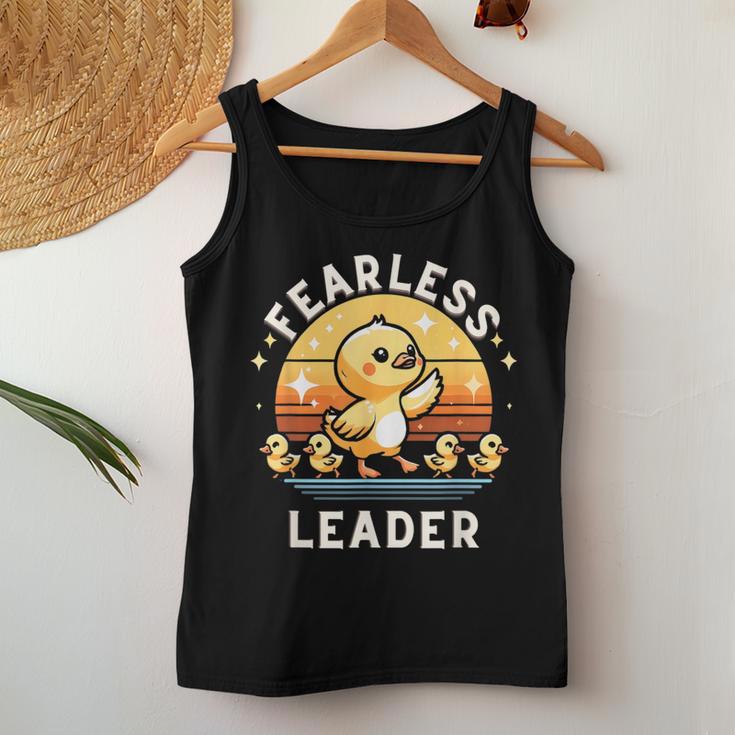 Fearless Leader Duck Ironic Duck Lovers Motivational Women Tank Top Unique Gifts