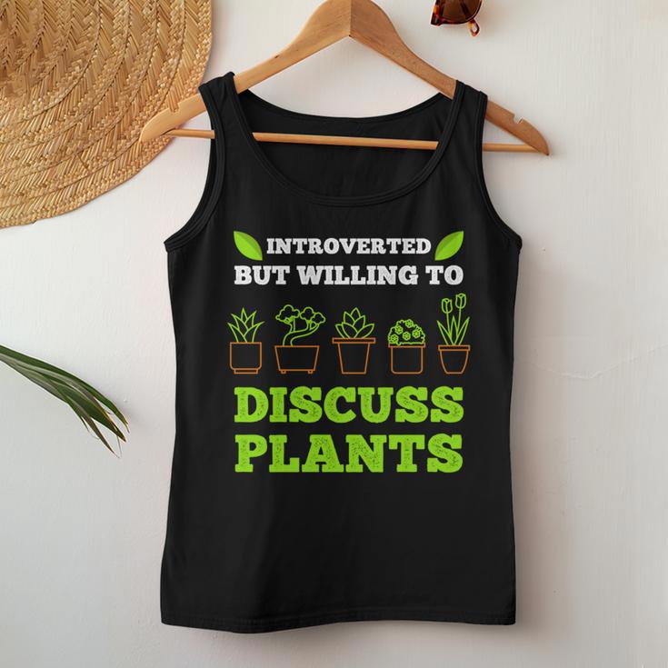 Introverted But Willing To Discuss Plants Plant Women Tank Top Unique Gifts