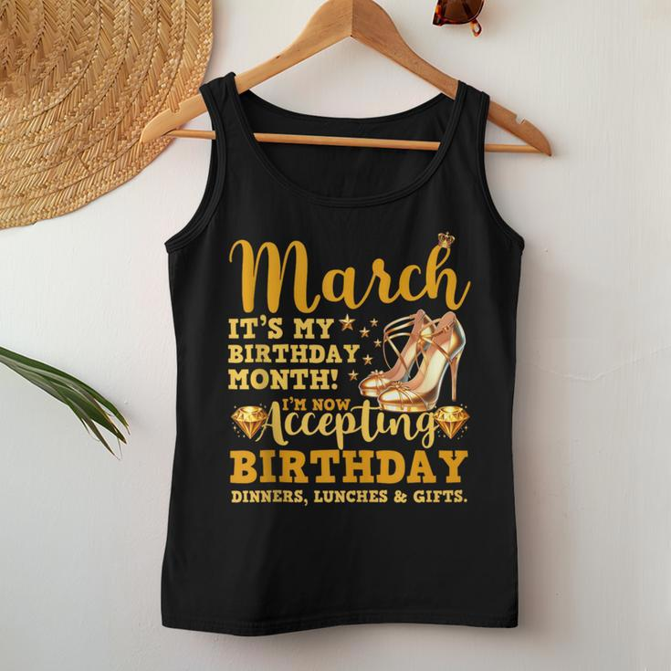 March It's My Birthday Month Birthday Shoe Girl Woman Women Tank Top Unique Gifts