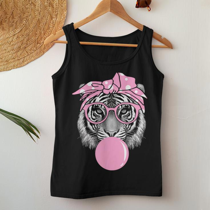 Pink Tiger For Girl Glasses & Pink Bubble Gum Women Tank Top Unique Gifts
