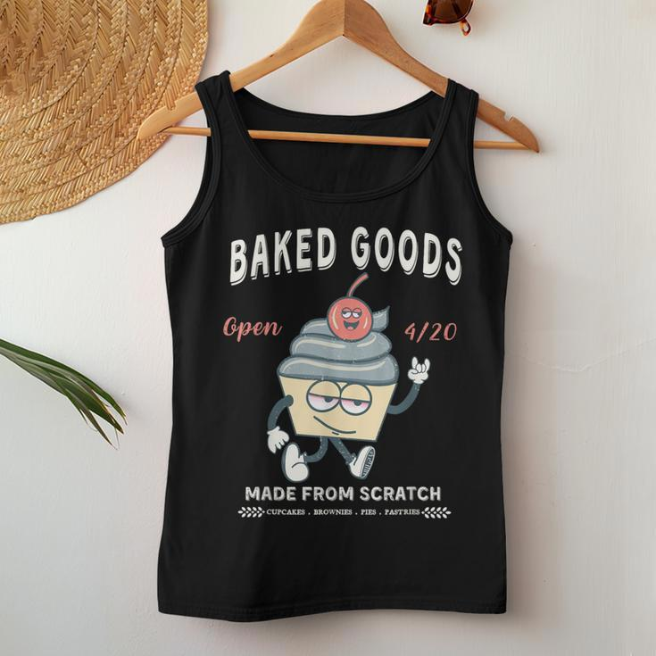 Retro Weed Cupcake Vintage 420 Baked Goods Women Tank Top Unique Gifts