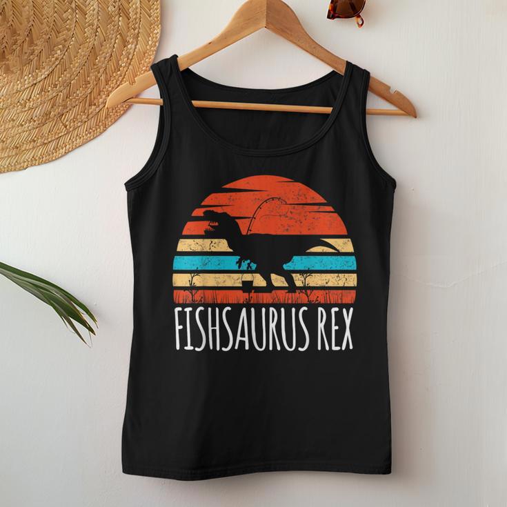 Saying Fishsaurus Dinosaurs Fishing Sarcasm Men Women Tank Top Unique Gifts