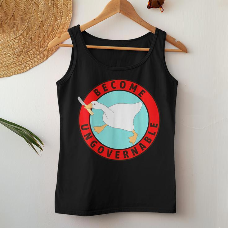 Silly Goose Become Ungovernable Sarcastic Goose Meme Women Tank Top Unique Gifts