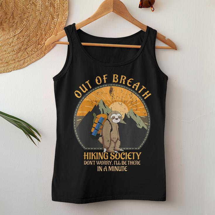 Sloth Hiker Joke Out Of Breath Hiking Society Retro Women Tank Top Unique Gifts