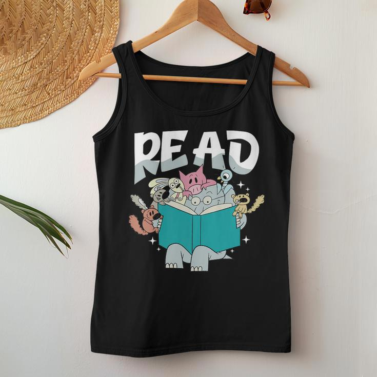 Teacher Library Read Book Pigeon Wild Animal Bookish Women Tank Top Funny Gifts