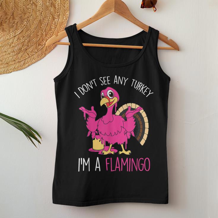 Thanksgiving Turkey Pink Flamingo Pun Women Tank Top Unique Gifts