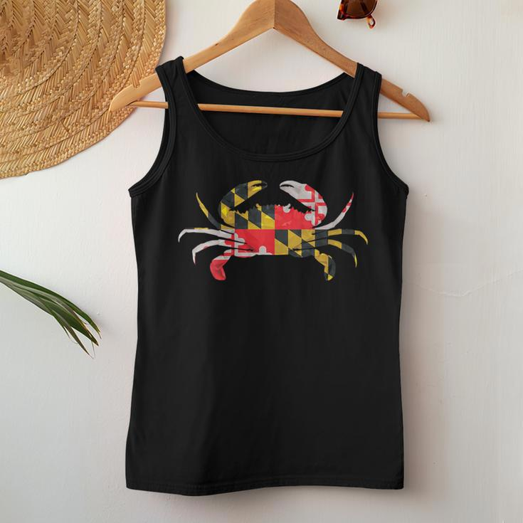 Geometric Maryland Crab State Pride Flag Women Tank Top Unique Gifts
