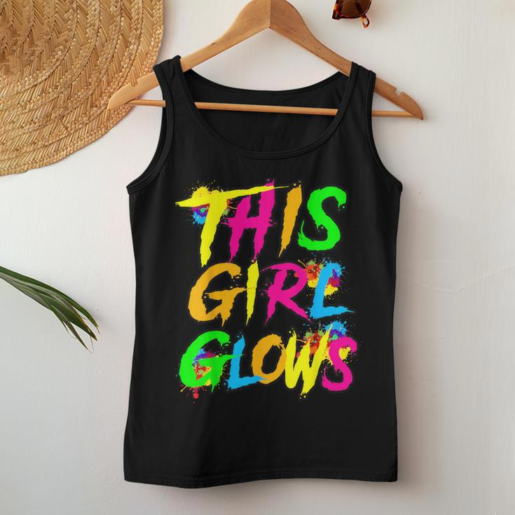 This Girl Glows Cute Girls Tie Dye Party Team Women Tank Top Unique Gifts