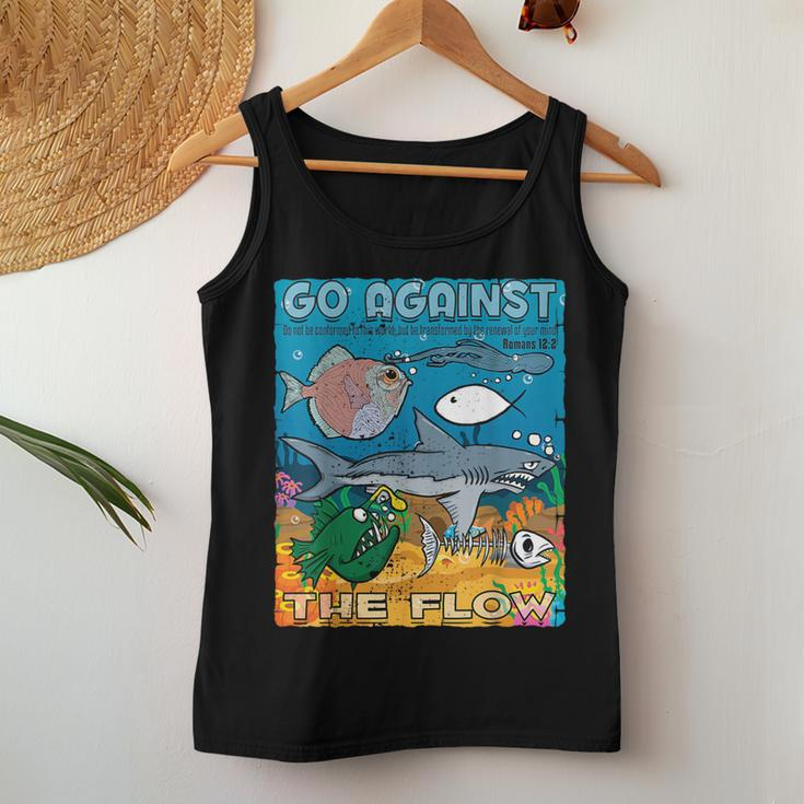Go Against The Flow Christian Gospel Fish For & Woman Women Tank Top Unique Gifts