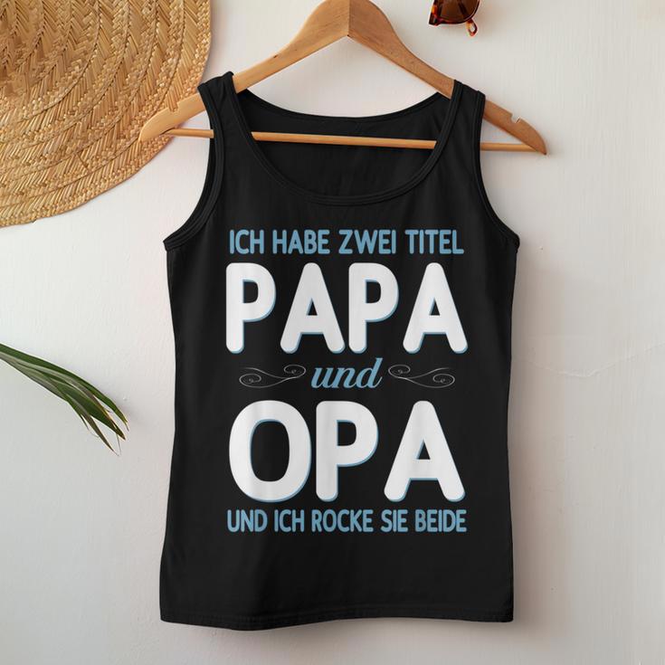 Granddaughter Oma Weltbester Ich Habe Zwei Titel Papa Und Opa Tank Top Frauen Lustige Geschenke