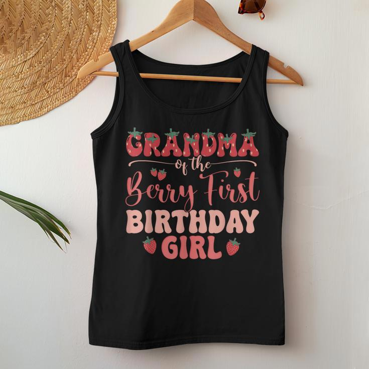 Grandma Of The Berry First Birthday Girl Strawberry Family Women Tank Top Funny Gifts