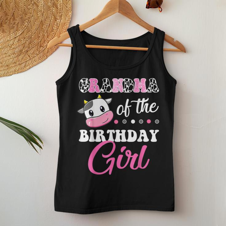Grandma Of The Birthday Girl Family Matching Farm Cow Women Tank Top Unique Gifts
