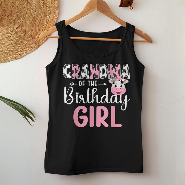 Grandma Of The Birthday Girl Farm Cow Grandma Birthday Girl Women Tank Top Unique Gifts