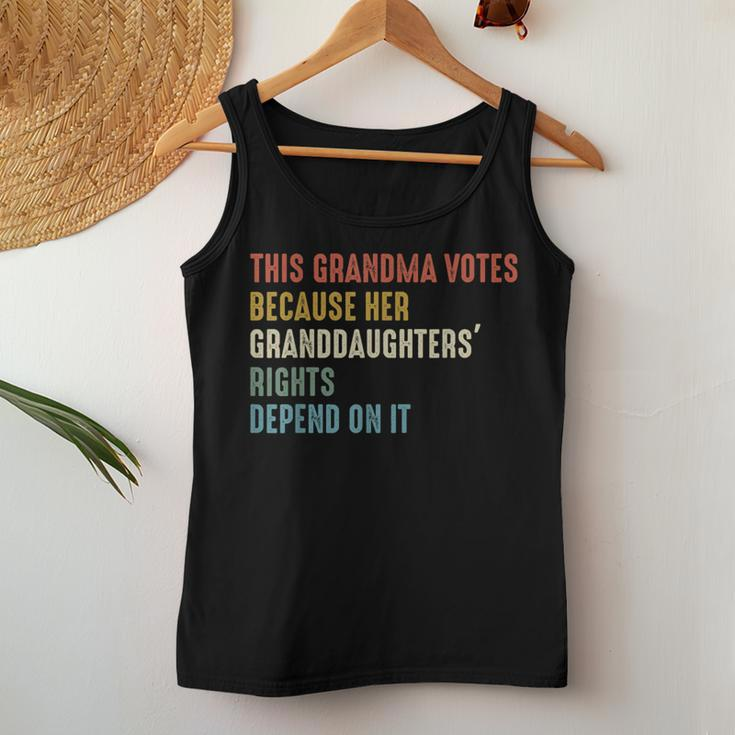 This Grandma Votes Because Her Granddaughters Rights Women Tank Top Unique Gifts