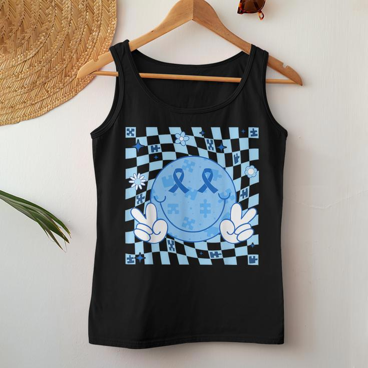 Groovy Hippie Face Puzzle Autism Awareness Men Women Tank Top Funny Gifts