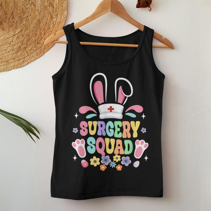 Groovy Surgery Squad Surgical Tech Nurse Bunny Ear Easter Women Tank Top Unique Gifts