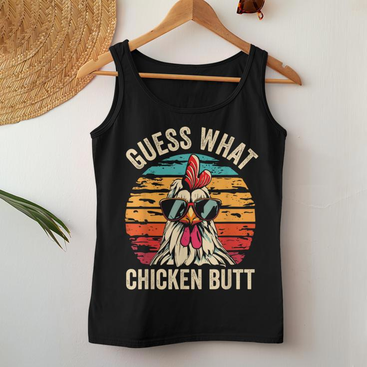 Guess What Chicken Butt Retro Vintage Chicken Meme Women Tank Top Unique Gifts