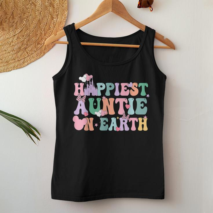 In My Happiest Auntie On Earth Era Groovy Aunt Mother's Day Women Tank Top Unique Gifts