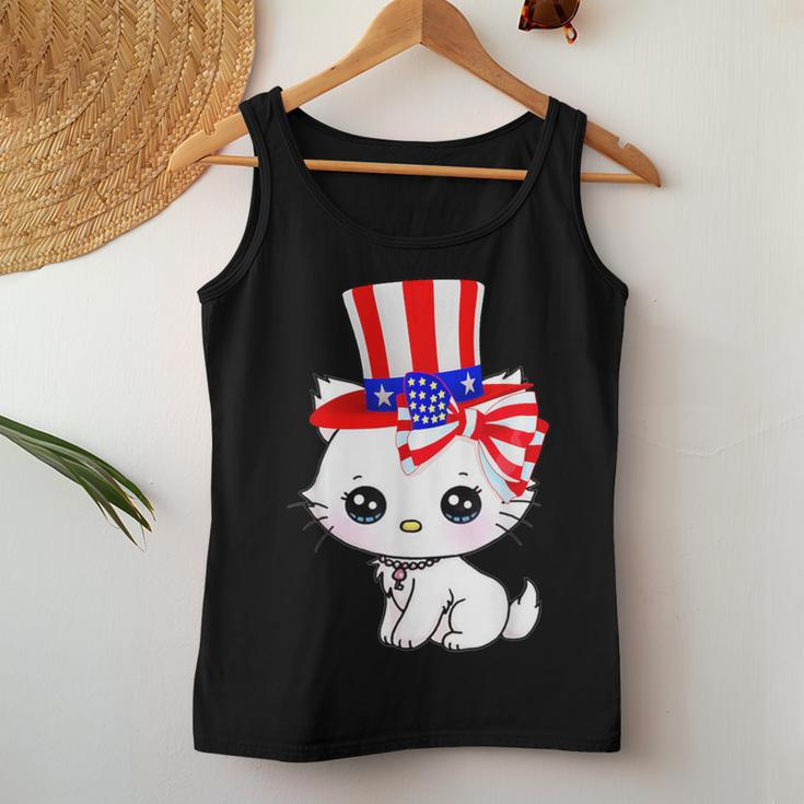 Happy July 4Th Usa Flag Cat Dad-Dy Mom-My Boy Girl Women Tank Top Unique Gifts