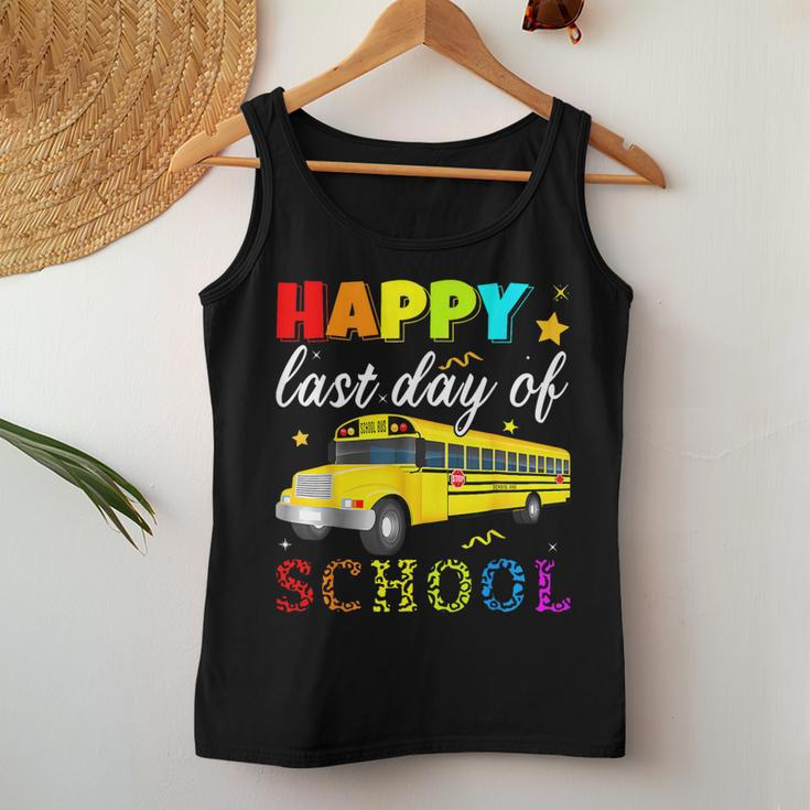 Happy Last Day Of School Bus Driver Off Duty Student Teacher Women Tank Top Funny Gifts