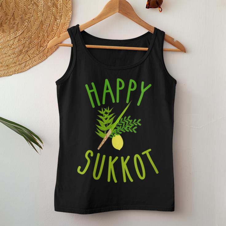 Happy Sukkot Four Species Jewish Holiday Israel Sukkah Women Tank Top Unique Gifts