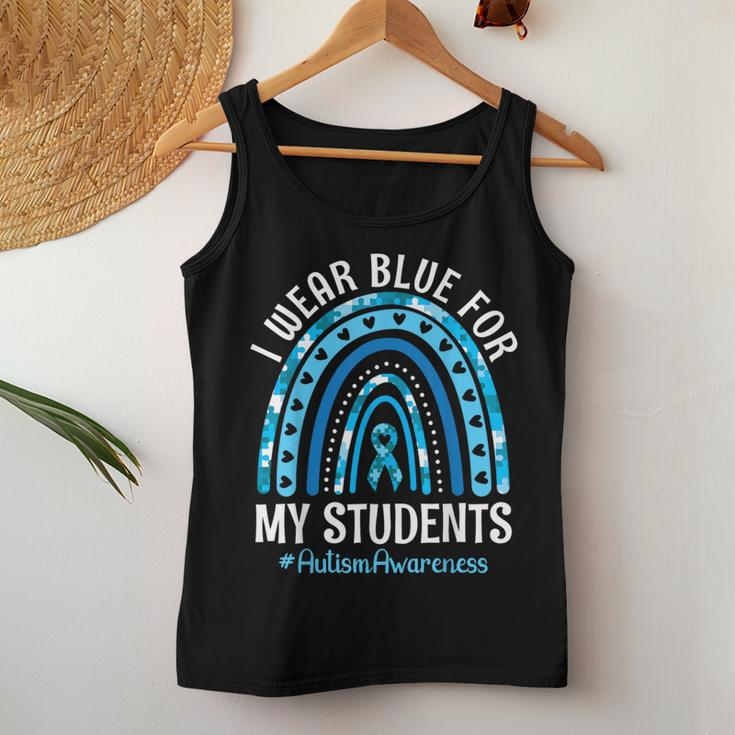 Happy Teacher I Wear Blue For My Students Autism Awareness Women Tank Top Unique Gifts