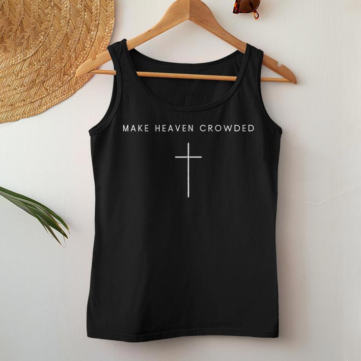 Make Heaven Crowded Cross Minimalist Christian Religious Women Tank Top Funny Gifts