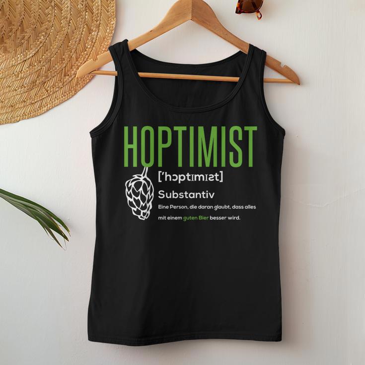 Hoptimist For Beer Lovers Craft Beer Tank Top Frauen Lustige Geschenke