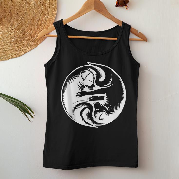 Hunde Balance Yin Yang Hundeliebhaber Geburtstag Mama Papa Tank Top Frauen Lustige Geschenke