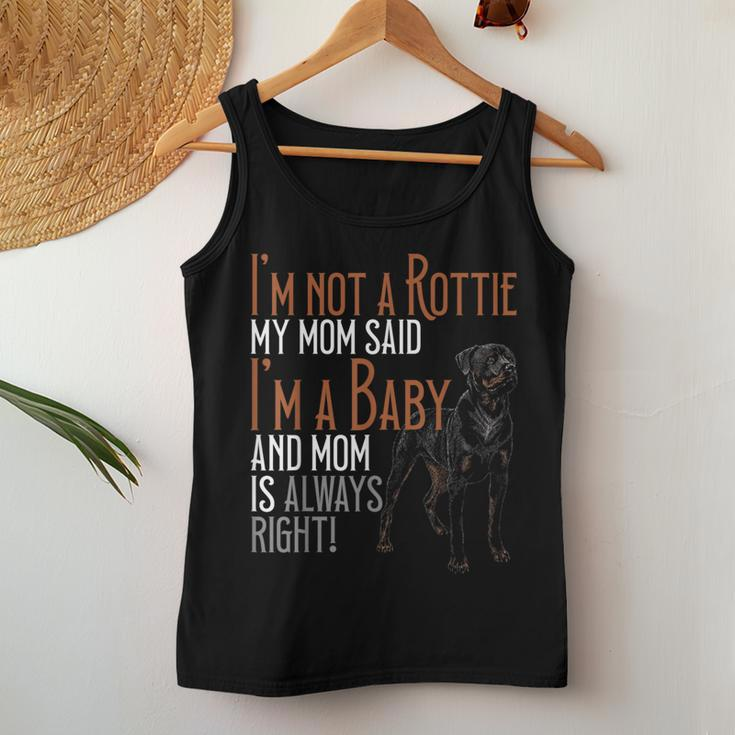 Ich Bin Kein Rottie Meine Mutter Sagte Ich Bin Ein Baby Rottweilers Dog Mom Tank Top Frauen Lustige Geschenke