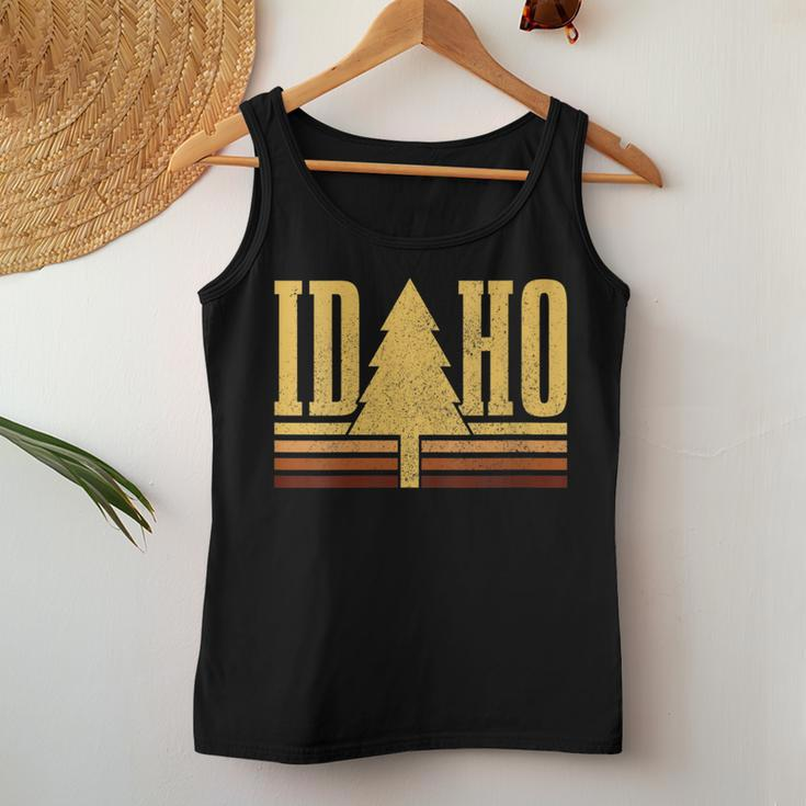 Idaho Vintage Tree State Pride Camping Hiking Idaho Women Tank Top Unique Gifts