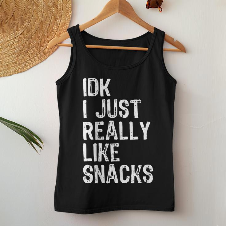Idk I Just Really Like Snacks Toddler Boy Girl Women Tank Top Funny Gifts