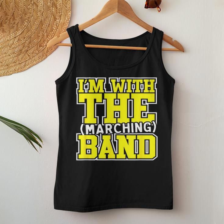 I'm With The Marching Band Mom Dad Sister Brother Women Tank Top Unique Gifts
