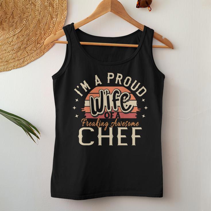 I'm A Proud Wife Of A Freaking Awesome Chef Vintage Women Tank Top Unique Gifts