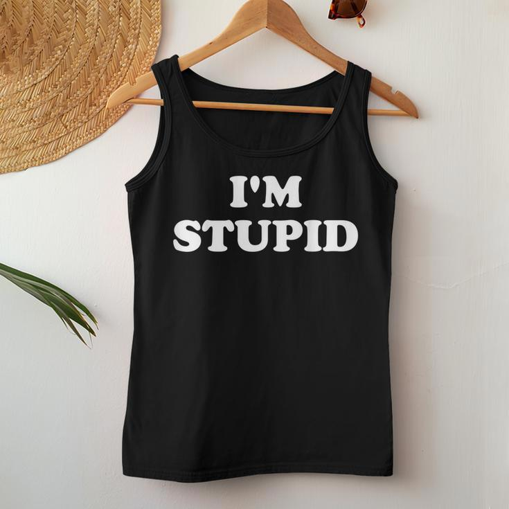 I'm With Stupid Matching Couples Sarcastic Women Tank Top Unique Gifts
