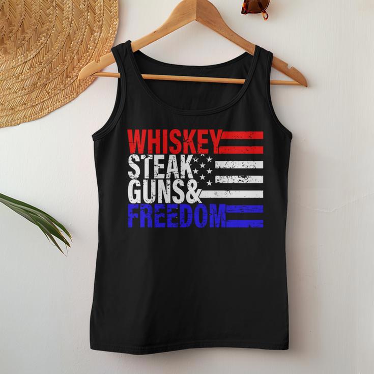 Independence Whiskey Steak Guns & Freedom 4Th July Women Tank Top Unique Gifts