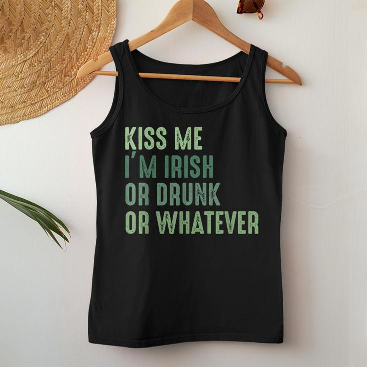Irish St Patrick's Day Kiss Me I'm Irish Drunk Or Whatever Women Tank Top Funny Gifts