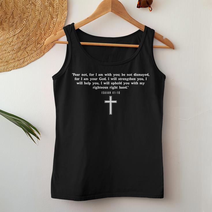 Isaiah 4110 Fear Not I Am With You Christian Faith Cross Women Tank Top Unique Gifts