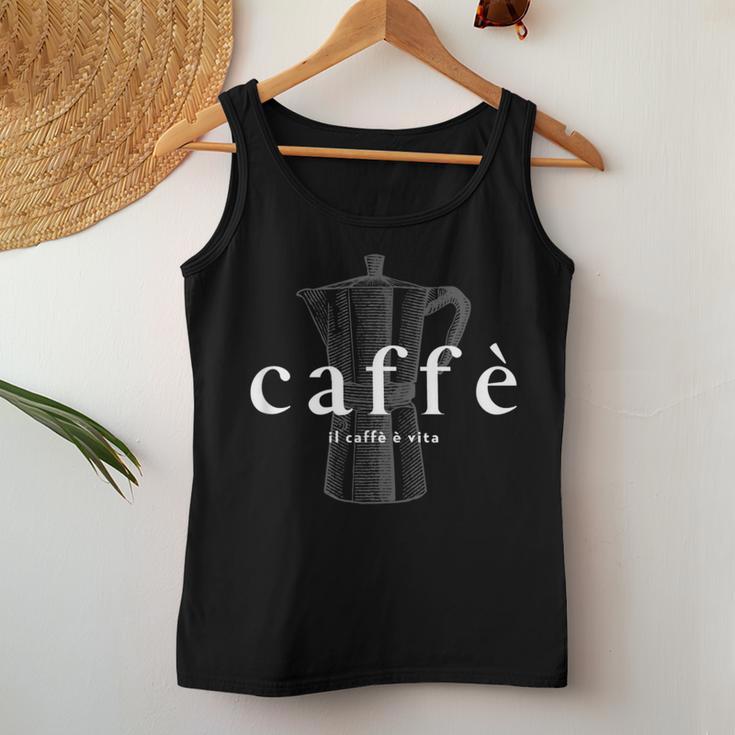 Italian Café Il Caffè È Vita Coffee Is Life Barista Latte 2 Women Tank Top Unique Gifts