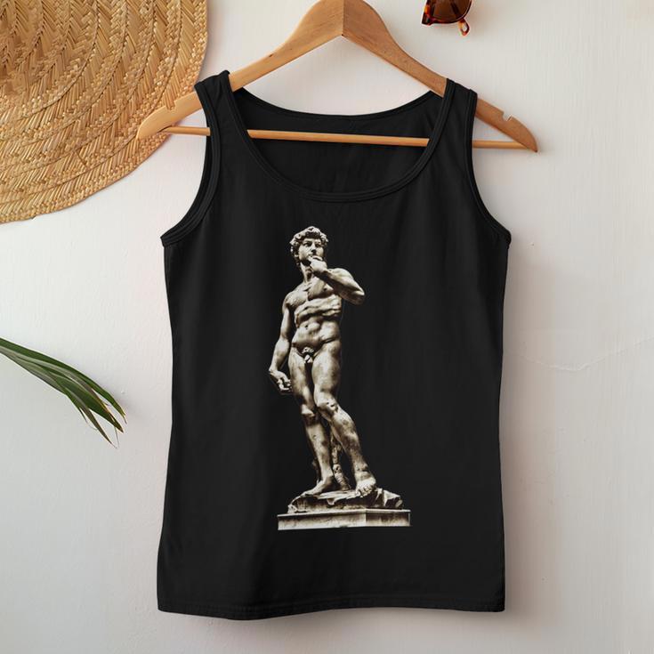 Italian Sculptor Michelangelo's Statue Of David Women Tank Top Unique Gifts